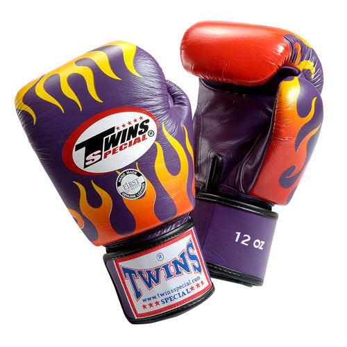 TWINS Fire Flame Boxing Gloves- Premium Leather