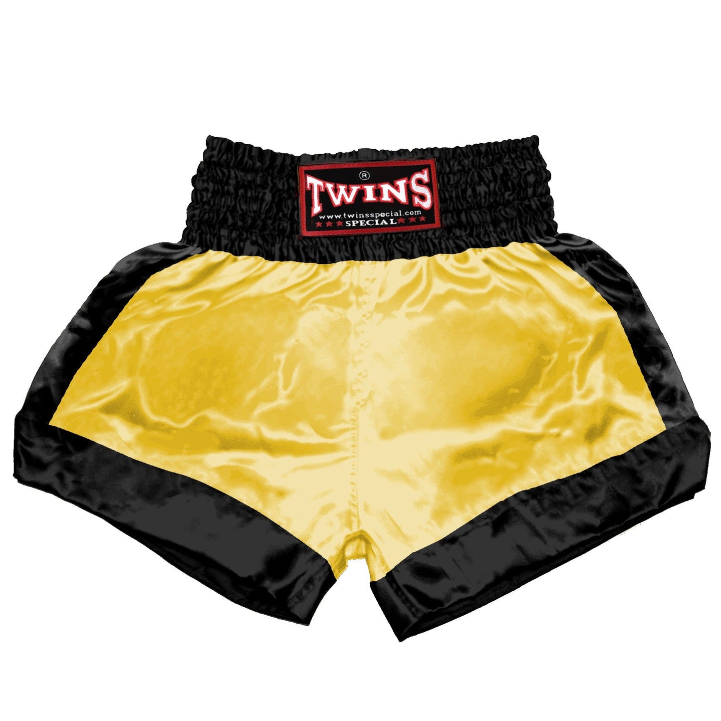 TWINS Muay Thai Shorts - Dual - Bright Colors - Border Bands - Black - Legs - Orange, Yellow, Olive, Light Blue, Pink