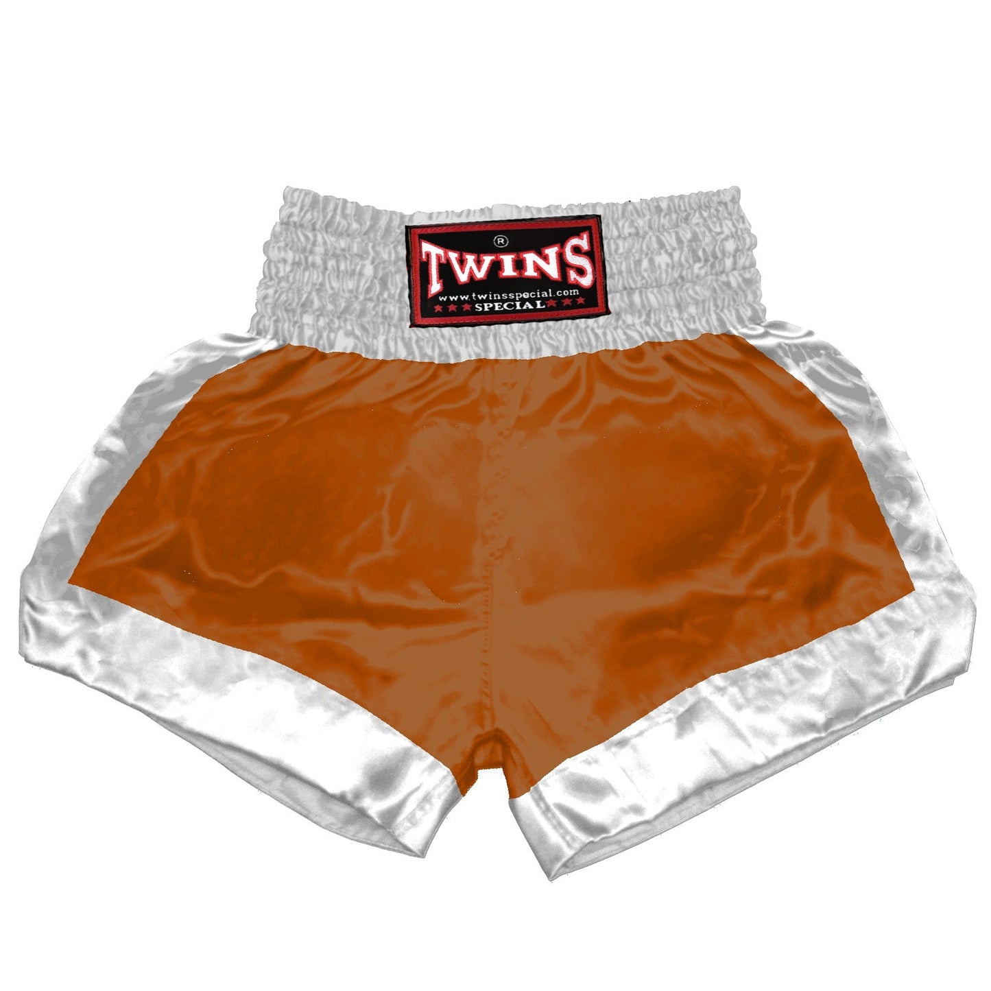 TWINS Muay Thai Shorts - Dual - Bold Colors - Border Bands - White - Legs - Red, Brown, Green, Blue, Lavender