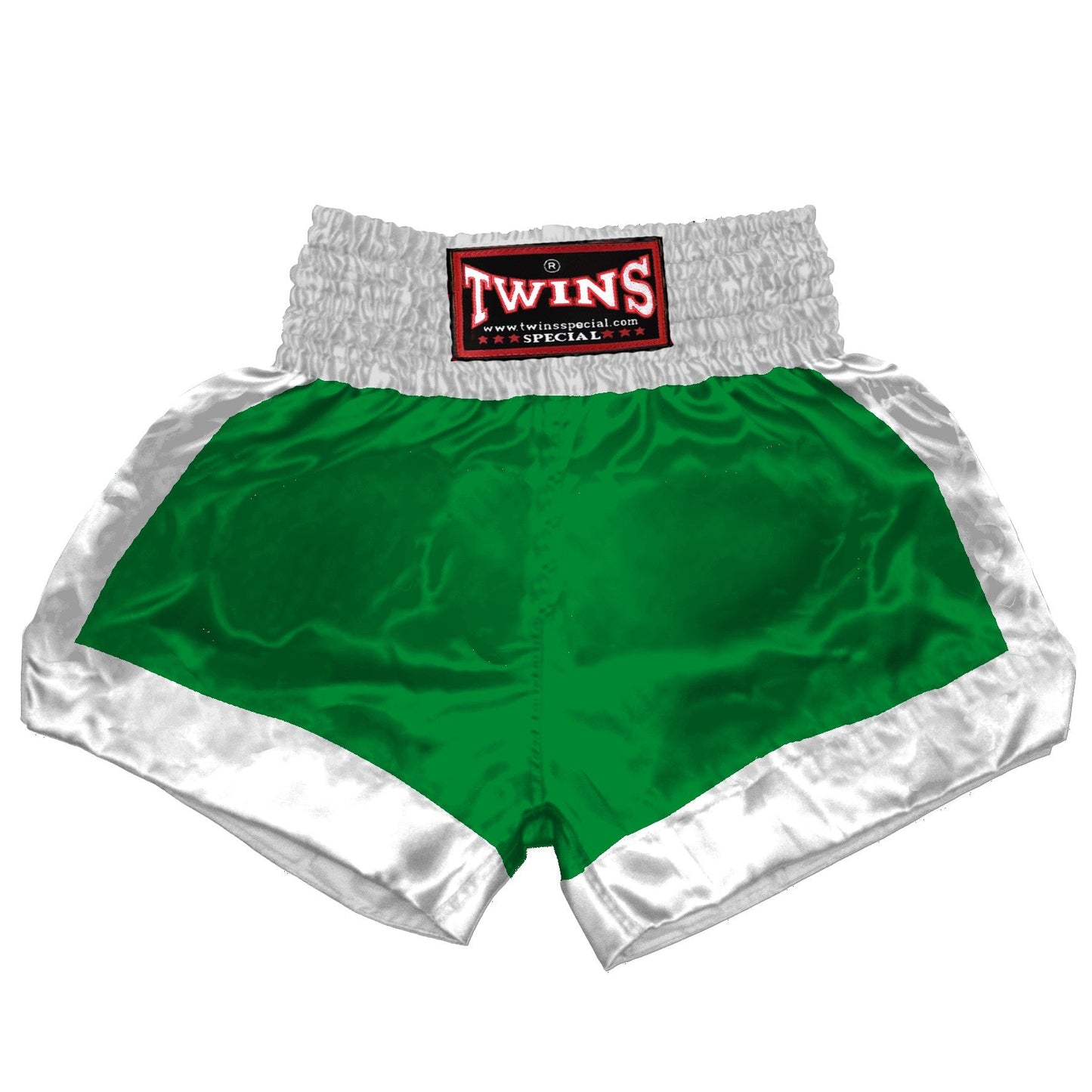 TWINS Muay Thai Shorts - Dual - Dark Colors - Border Bands - White - Legs - Maroon, Dark Brown, Green, Navy Blue, Purple