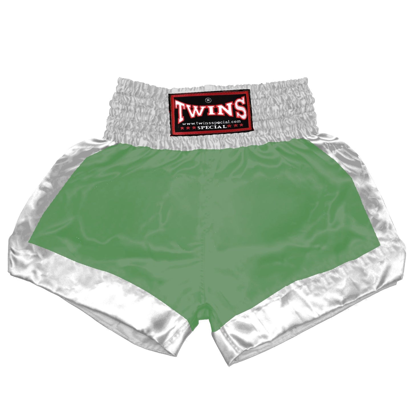 TWINS Muay Thai Shorts - Dual - Bright Colors - Border Bands - White - Legs - Orange, Yellow, Olive, Light Blue, Pink