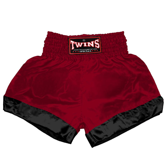 TWINS Muay Thai Shorts - Dual - Dark Colors - Leg Band - Black - Legs - Maroon, Dark Brown, Green, Navy Blue, Purple