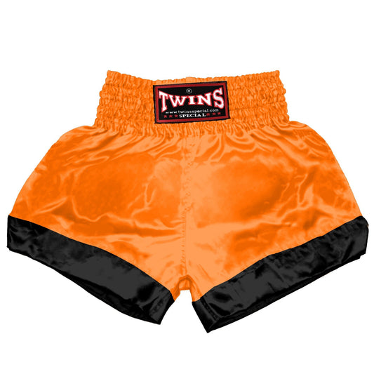 TWINS Muay Thai Shorts - Dual - Bright Colors - Leg Bands - Black - Legs - Orange, Yellow, Olive, Light Blue, Pink