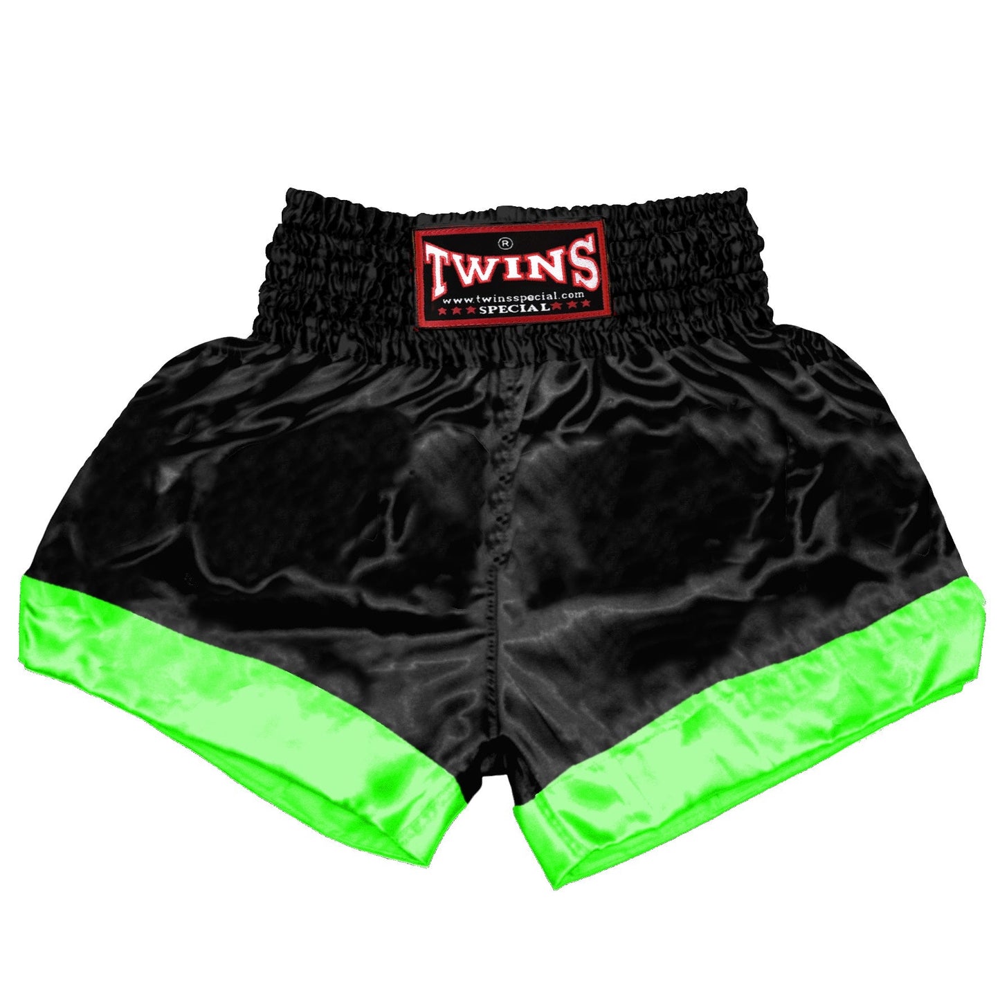 TWINS Muay Thai Shorts - Dual - Bold Colors - Leg Bands - Red, Brown, Green, Blue, Lavender - Legs - Black