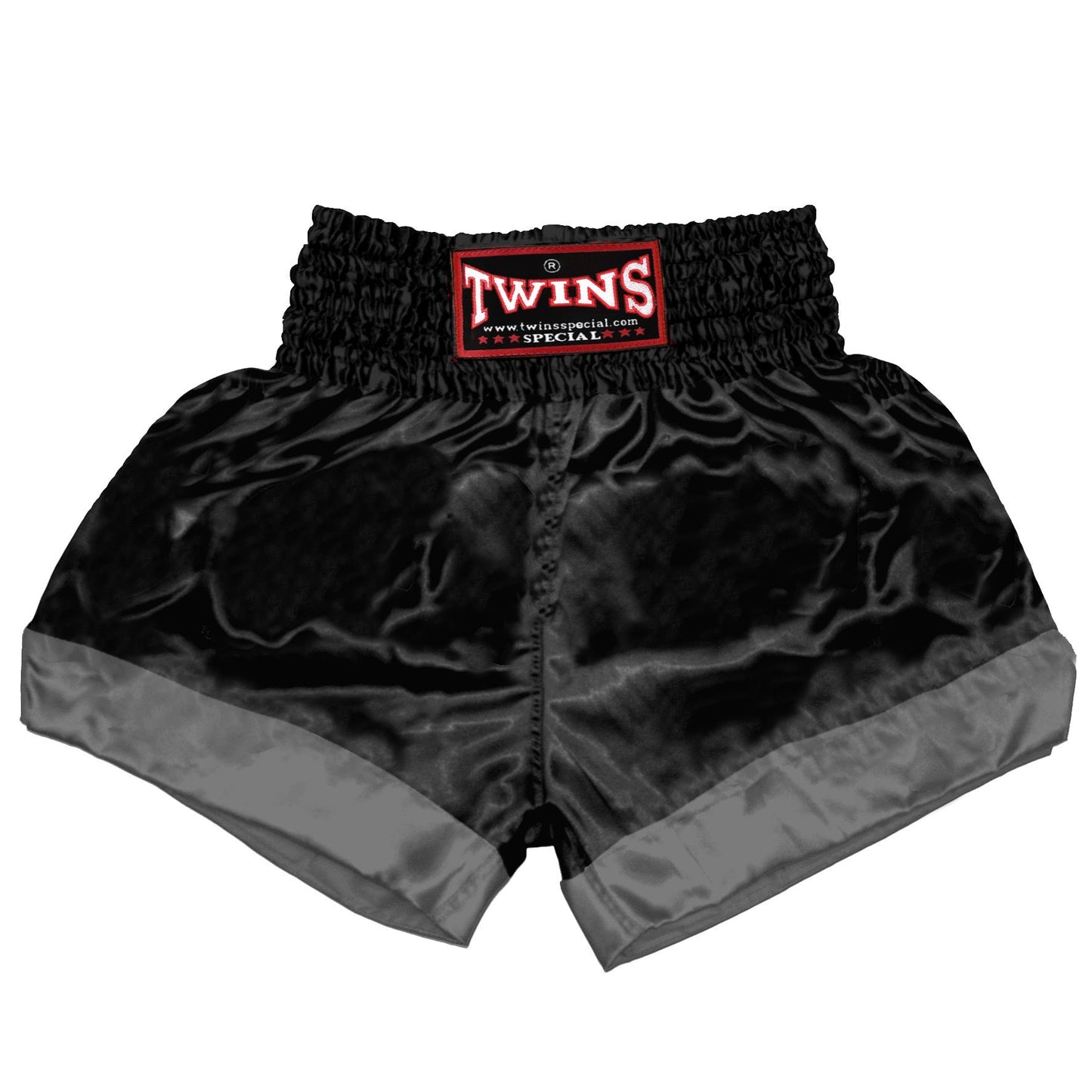 TWINS Muay Thai Shorts - Dual - Classic Tones - Leg Bands - Grey, White, Gold, Silver - Legs - Black