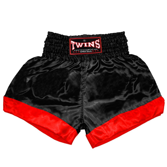 TWINS Muay Thai Shorts - Dual - Bold Colors - Leg Bands - Red, Brown, Green, Blue, Lavender - Legs - Black