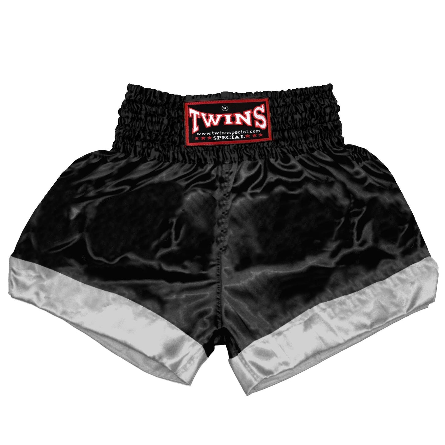 TWINS Muay Thai Shorts - Dual - Classic Tones - Leg Bands - Grey, White, Gold, Silver - Legs - Black