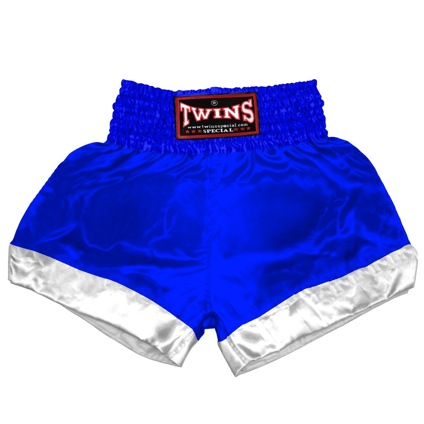 TWINS Muay Thai Shorts - Dual - Bold Colors - Leg Bands - White - Legs - Red, Brown, Green, Blue, Lavender