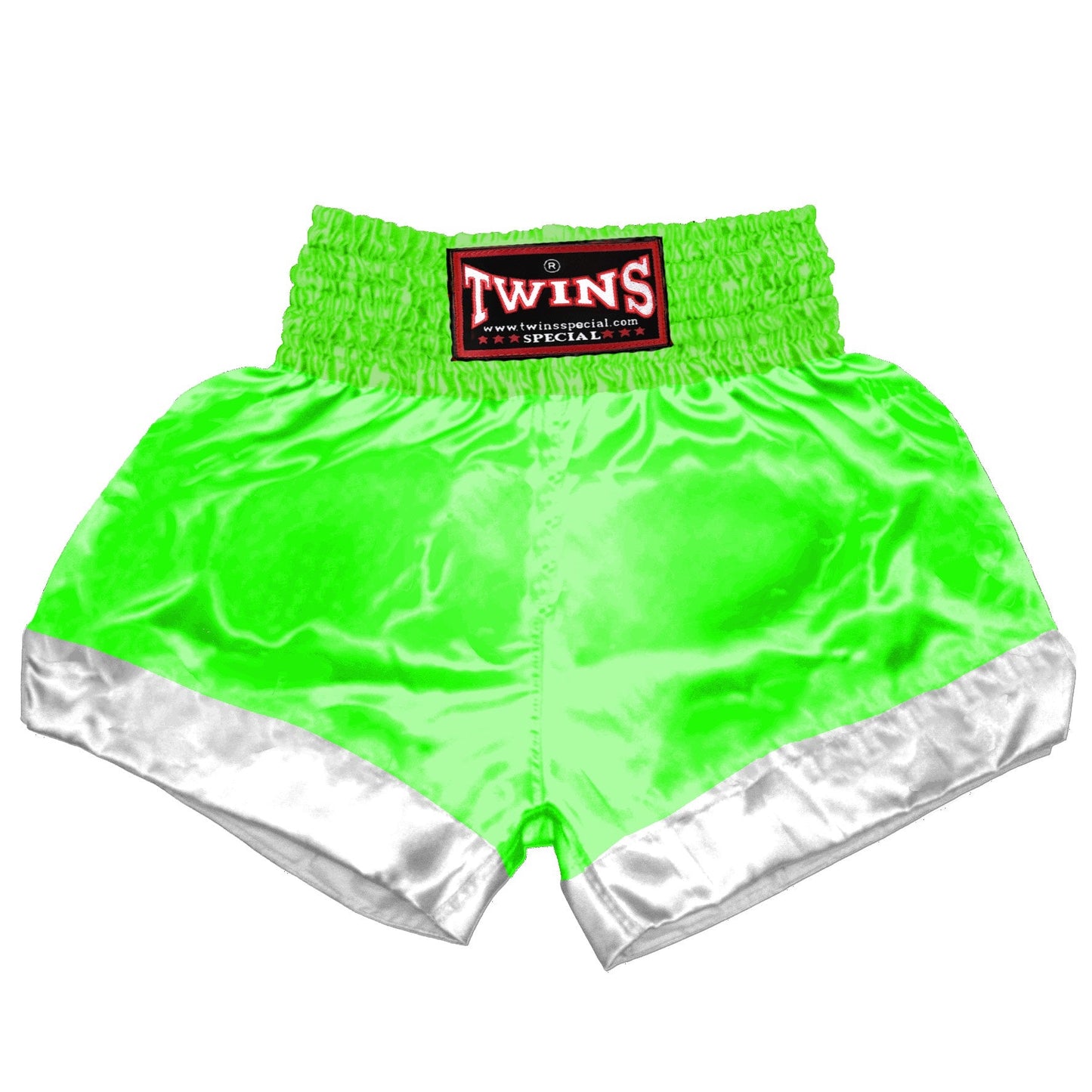 TWINS Muay Thai Shorts - Dual - Bold Colors - Leg Bands - White - Legs - Red, Brown, Green, Blue, Lavender