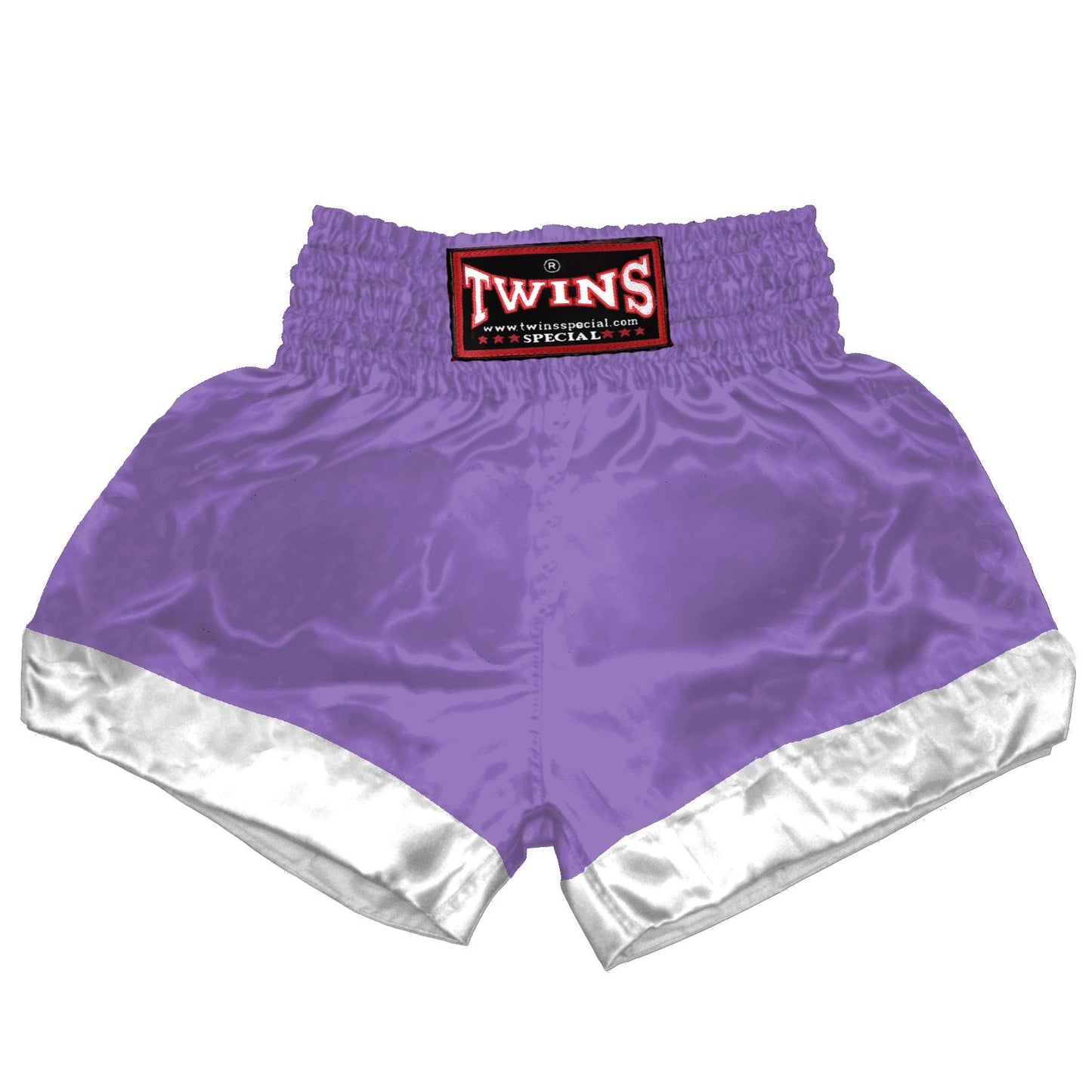 TWINS Muay Thai Shorts - Dual - Bold Colors - Leg Bands - White - Legs - Red, Brown, Green, Blue, Lavender