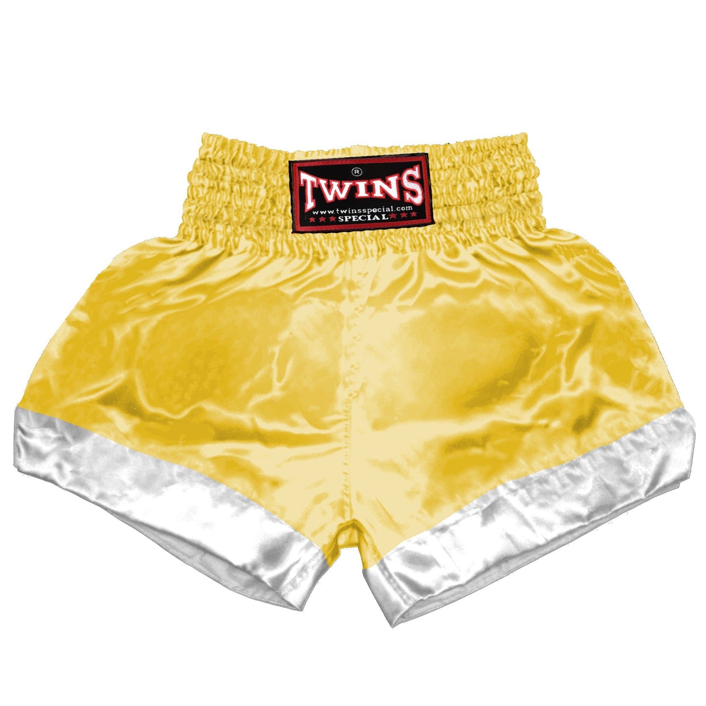 TWINS Muay Thai Shorts - Dual - Bright Colors - Leg Bands - White - Legs - Orange, Yellow, Olive, Light Blue, Pink