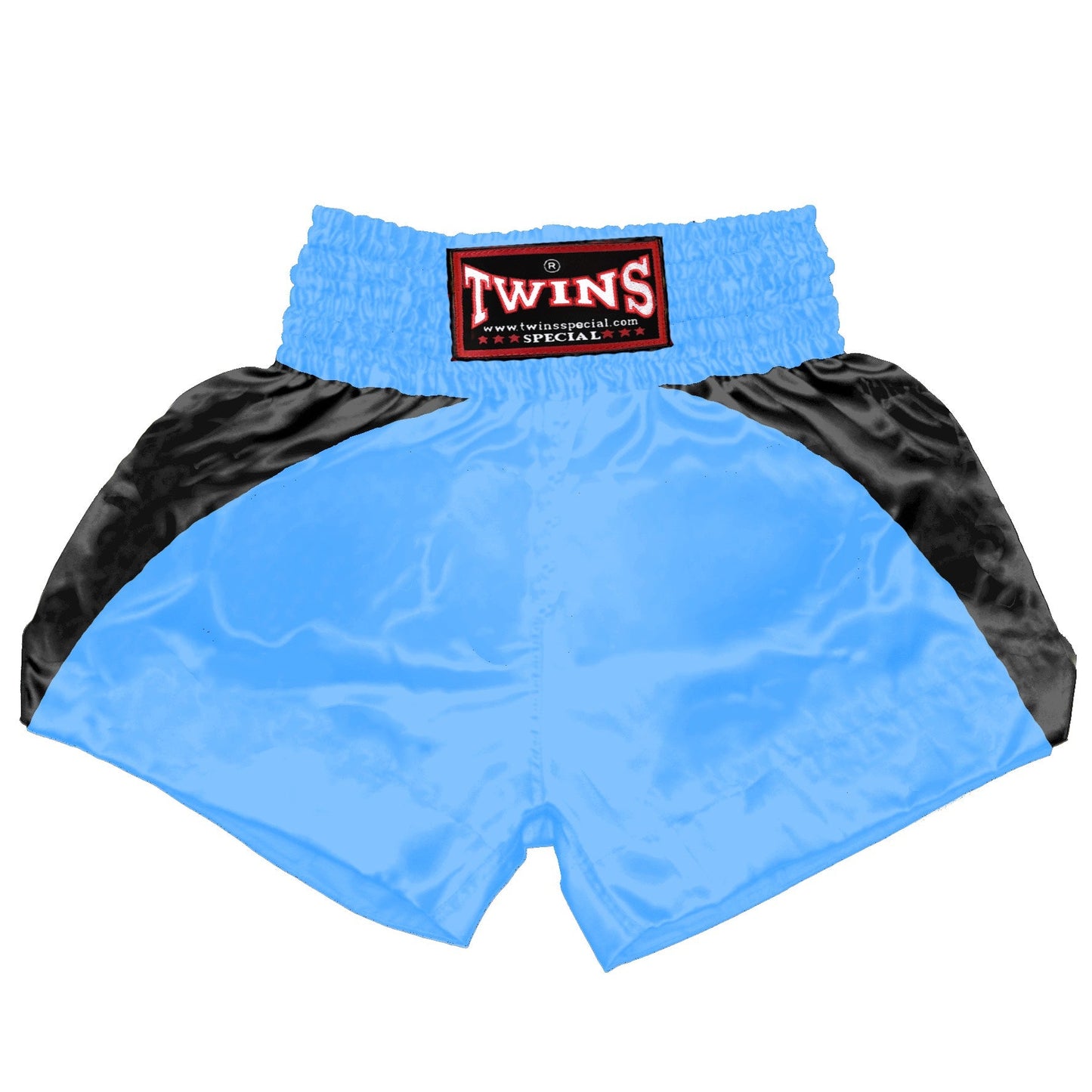 TWINS Muay Thai Shorts - Dual - Bright Colors - Reverse Curve - Black - Legs - Orange, Yellow, Olive, Light Blue, Pink