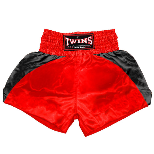 TWINS Muay Thai Shorts - Dual - Bold Colors - Reverse Curve- Black - Legs - Red, Brown, Green, Blue, Lavender