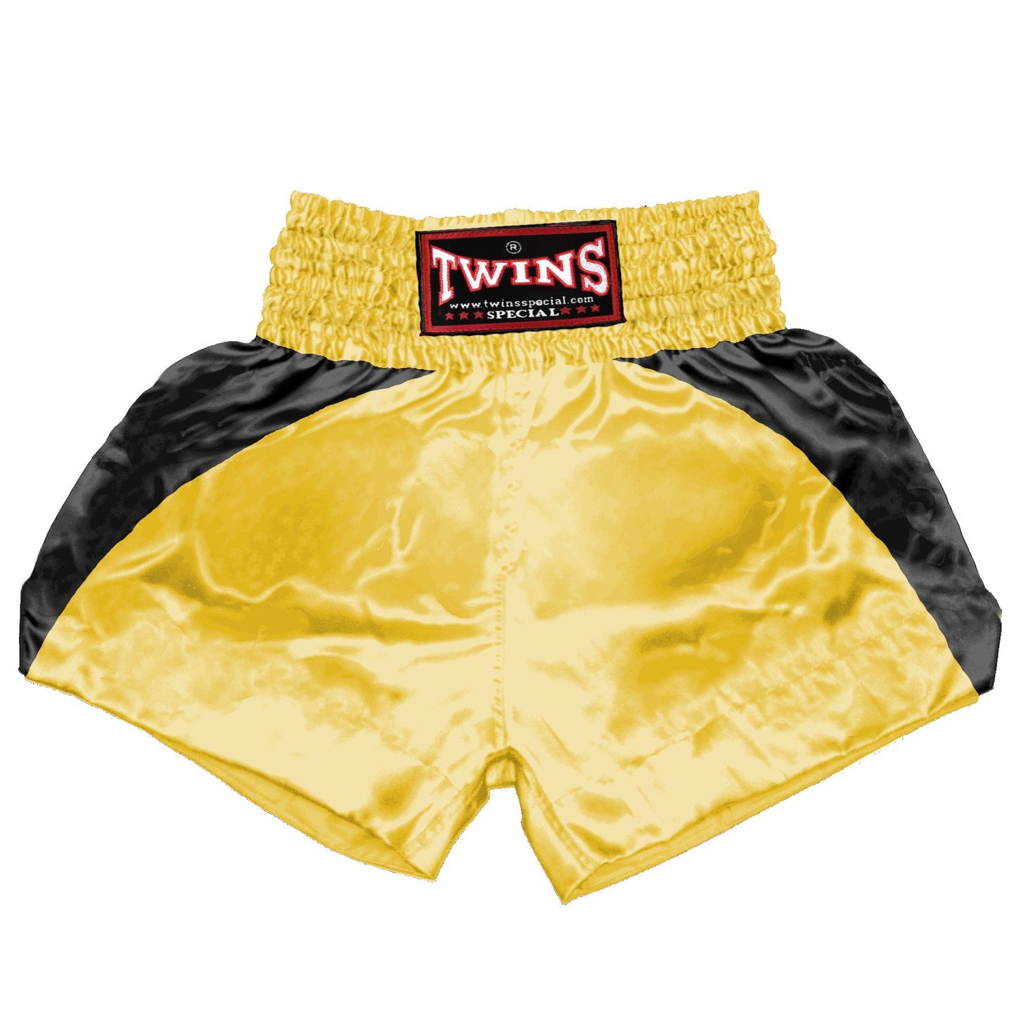 TWINS Muay Thai Shorts - Dual - Bright Colors - Reverse Curve - Black - Legs - Orange, Yellow, Olive, Light Blue, Pink