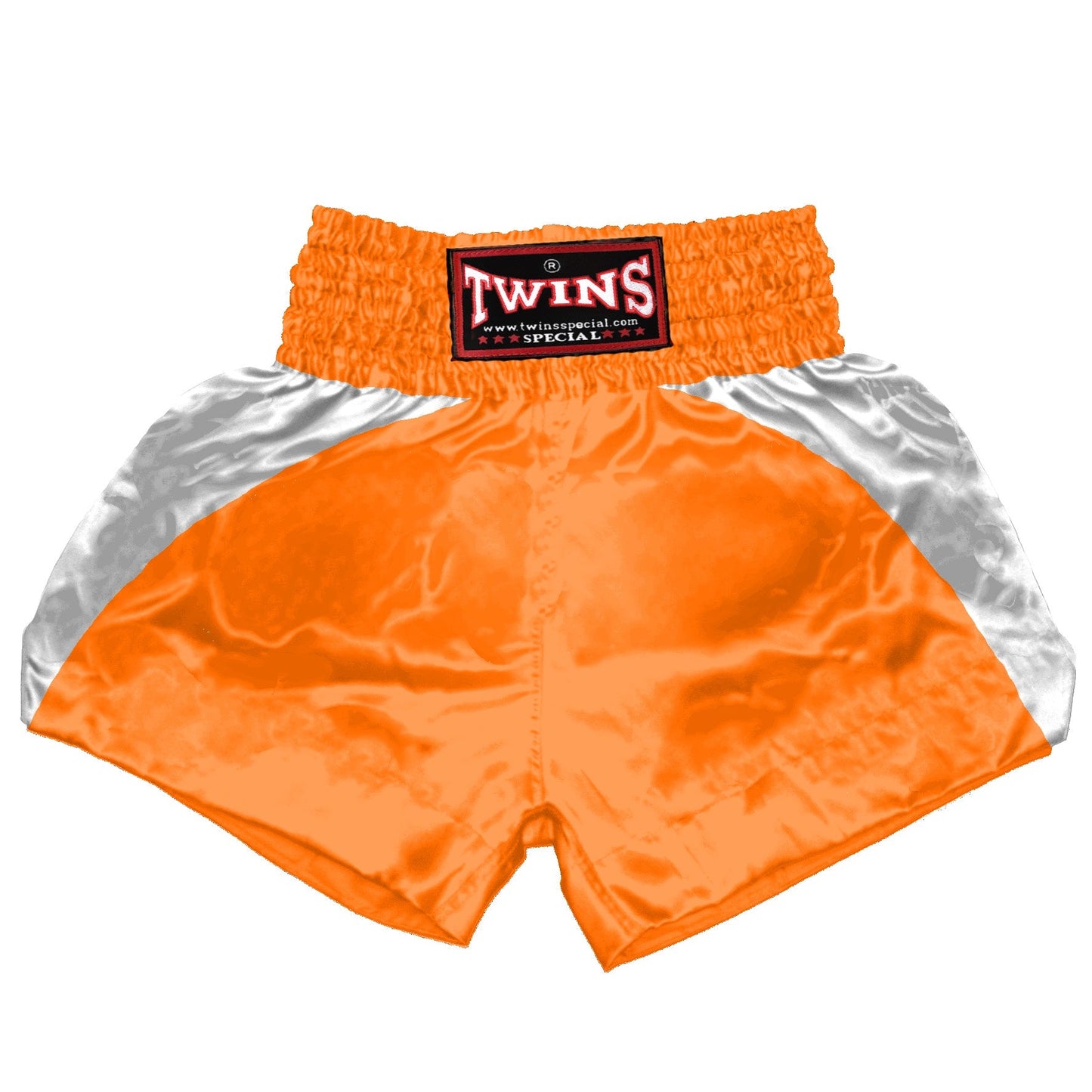 TWINS Muay Thai Shorts - Dual - Bright Colors - Reverse Curve - White - Legs - Orange, Yellow, Olive, Light Blue, Pink