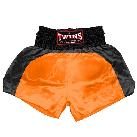 TWINS Muay Thai Shorts - Dual - Bright Colors - Arch - Black - Legs - Orange, Yellow, Olive, Light Blue, Pink