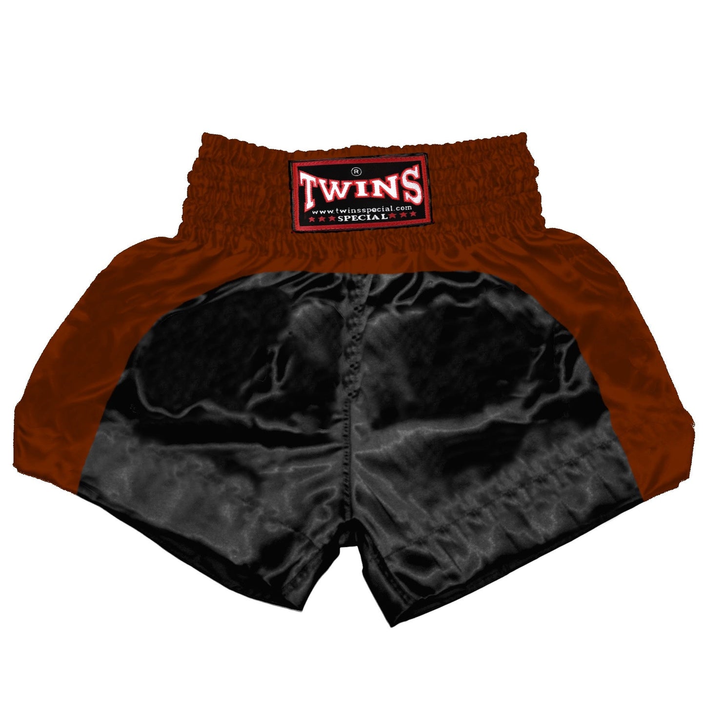 TWINS Muay Thai Shorts - Dual - Dark Colors - Arch - Maroon, Dark Brown, Green, Navy Blue, Purple - Legs - Black