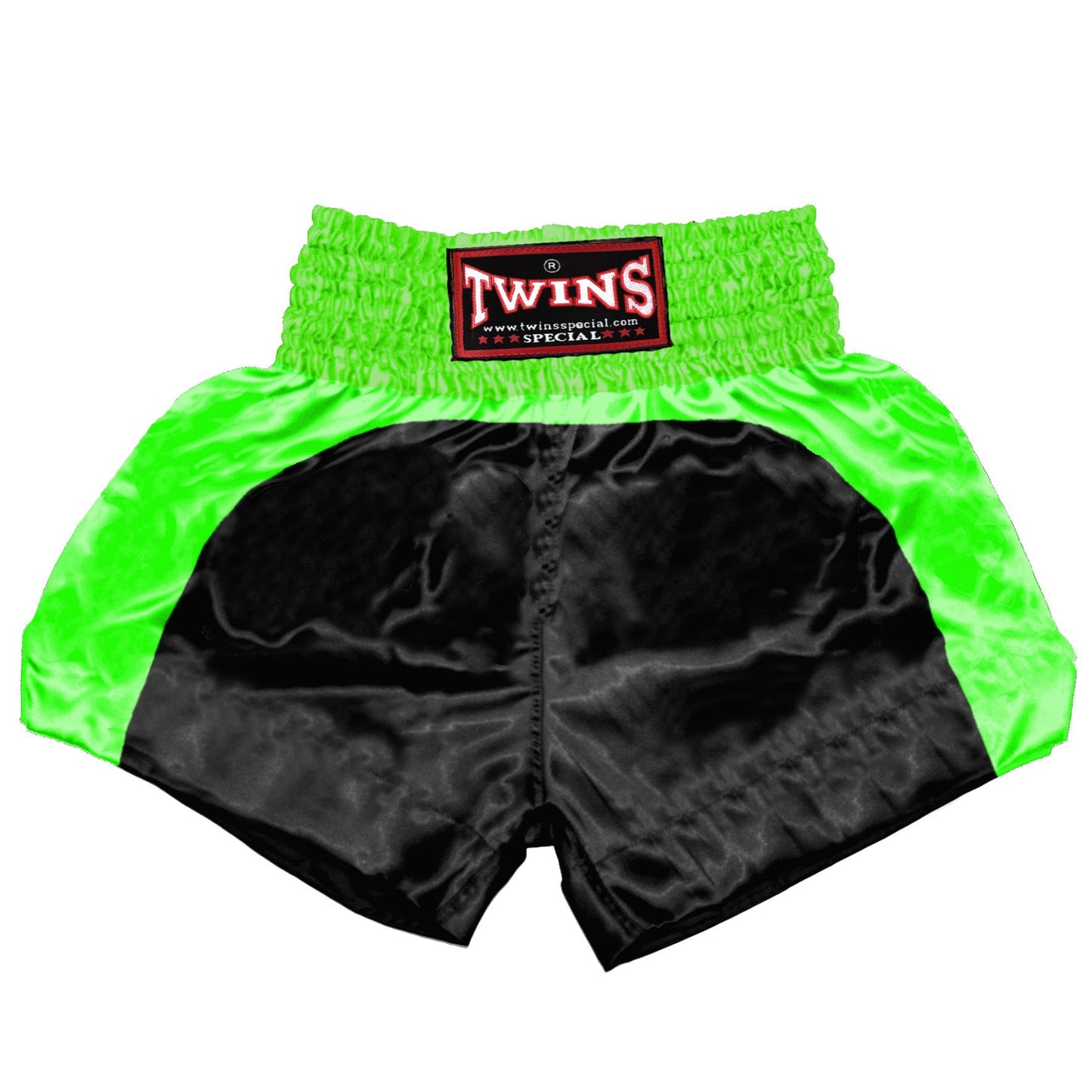 TWINS Muay Thai Shorts - Dual - Bold Colors - Arch - Red, Brown, Green, Blue, Lavender - Legs - Black