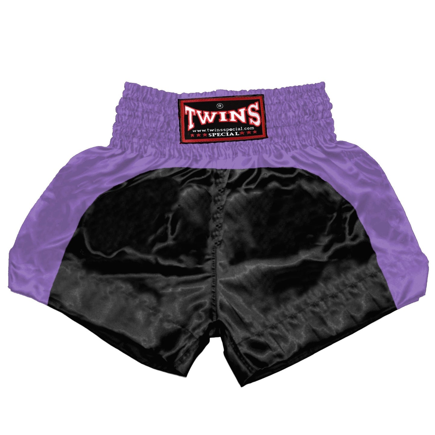 TWINS Muay Thai Shorts - Dual - Bold Colors - Arch - Red, Brown, Green, Blue, Lavender - Legs - Black