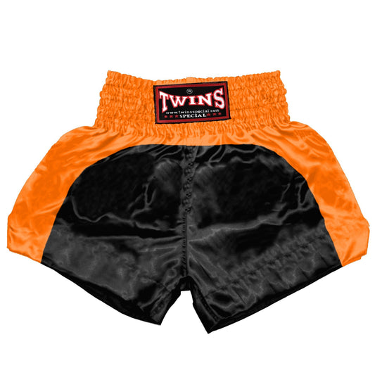 TWINS Muay Thai Shorts - Dual - Bright Colors - Arch - Orange, Yellow, Olive, Light Blue, Pink - Legs - Black