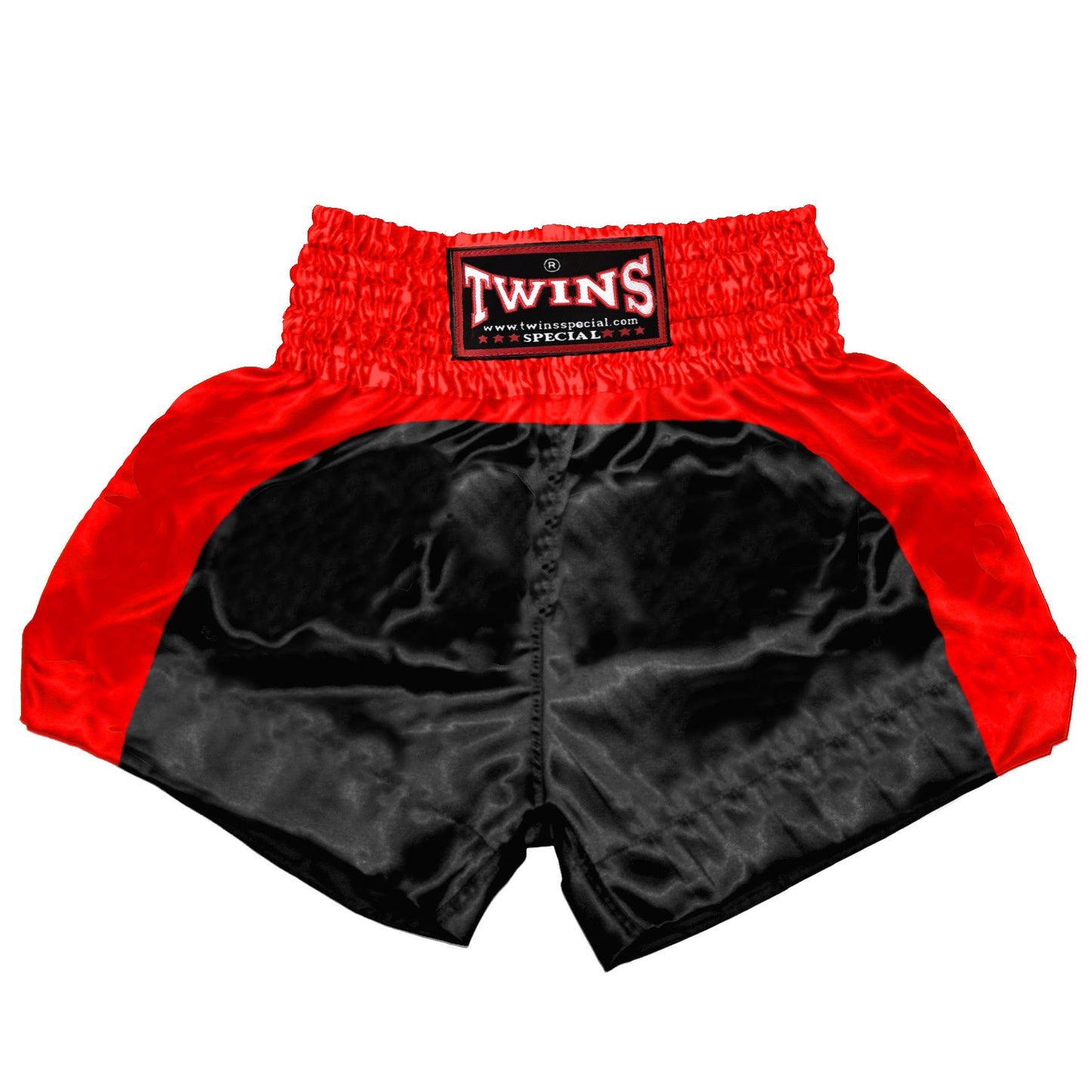 TWINS Muay Thai Shorts - Dual - Bold Colors - Arch - Red, Brown, Green, Blue, Lavender - Legs - Black