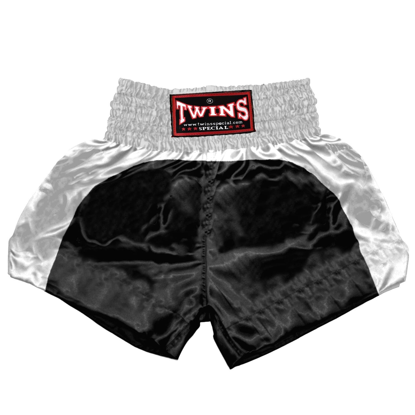 TWINS Muay Thai Shorts - Dual - Classic Tones - Arch - Grey, White, Gold, Silver - Legs - Black