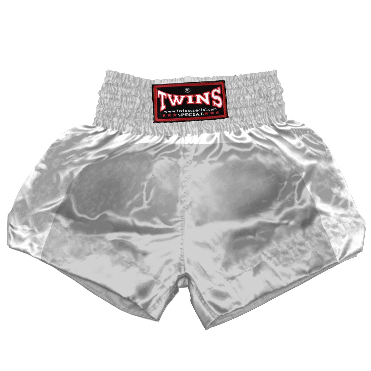 TWINS Muay Thai Shorts - Dual - Classic Tones - Arch - White - Legs - Grey, White, Gold, Silver