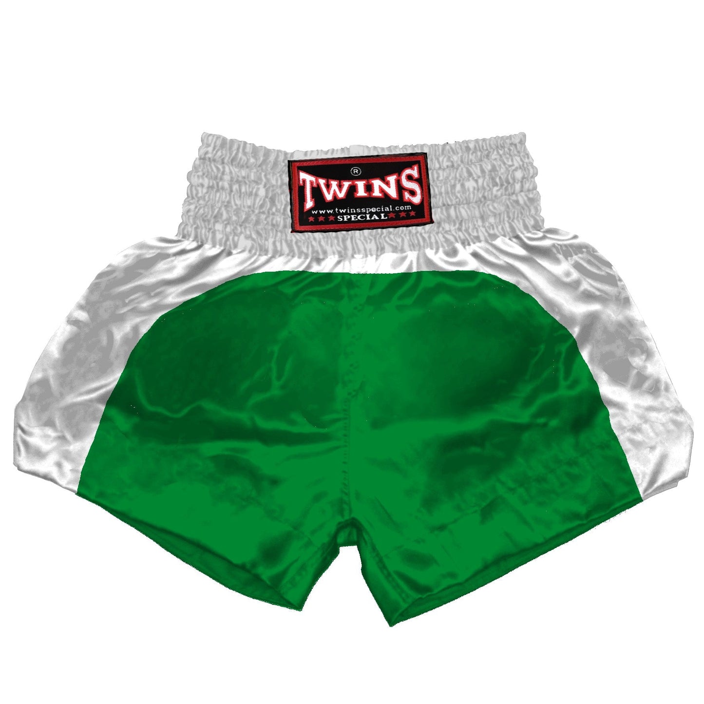 TWINS Muay Thai Shorts - Dual - Dark Colors - Arch - White - Legs - Maroon, Dark Brown, Green, Navy Blue, Purple