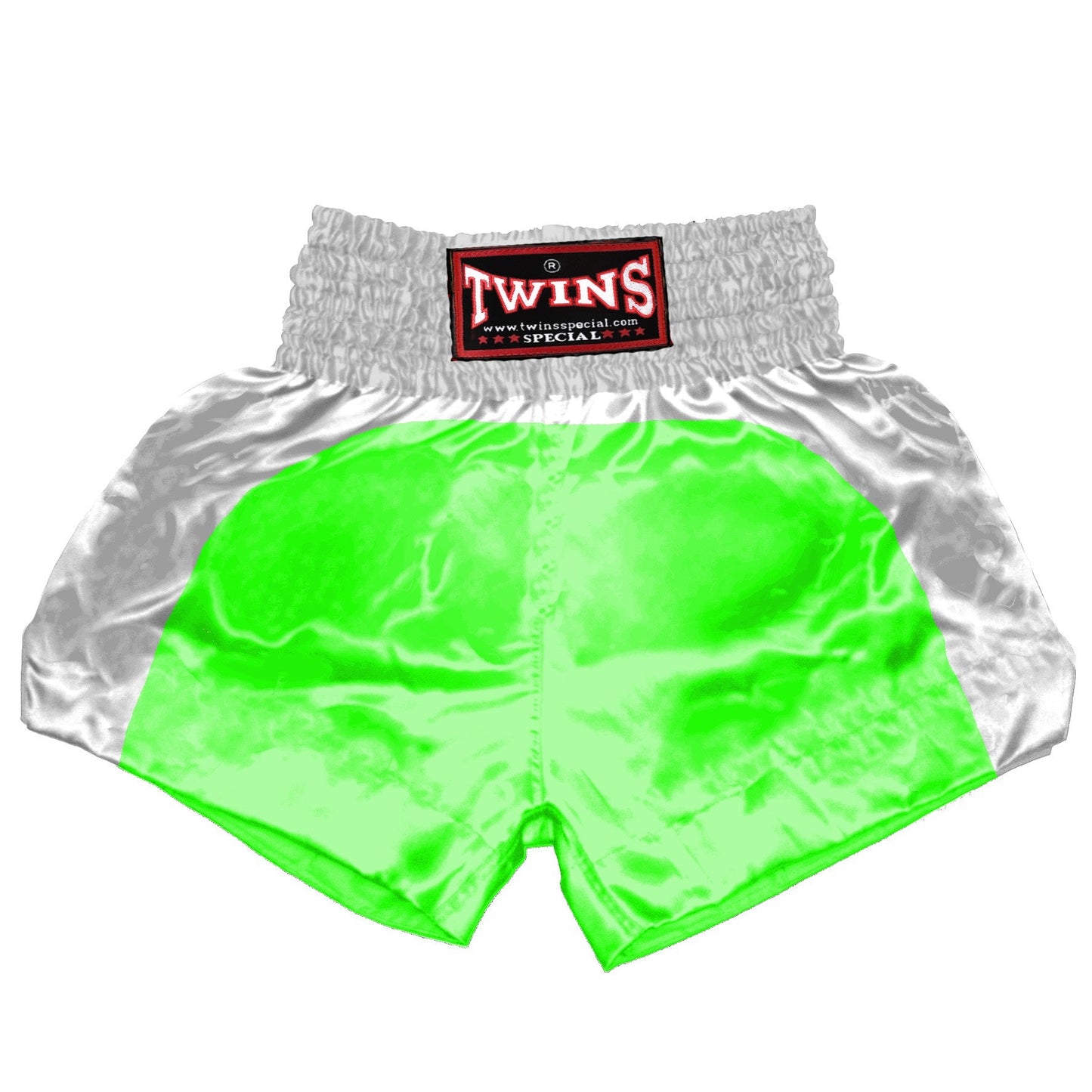 TWINS Muay Thai Shorts - Dual - Bold Colors - Arch - White - Legs - Red, Brown, Green, Blue, Lavender