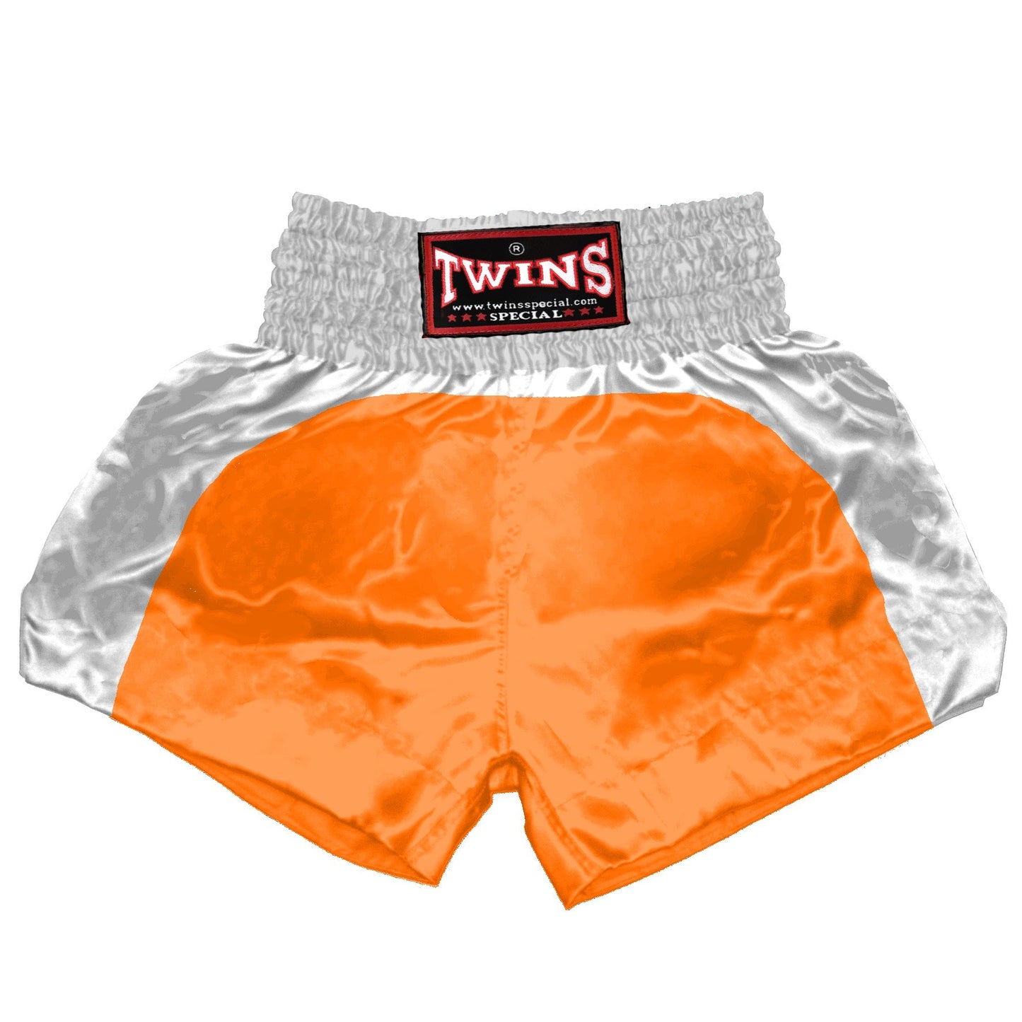 TWINS Muay Thai Shorts - Dual - Bright Colors - Arch - White - Legs - Orange, Yellow, Olive, Light Blue, Pink