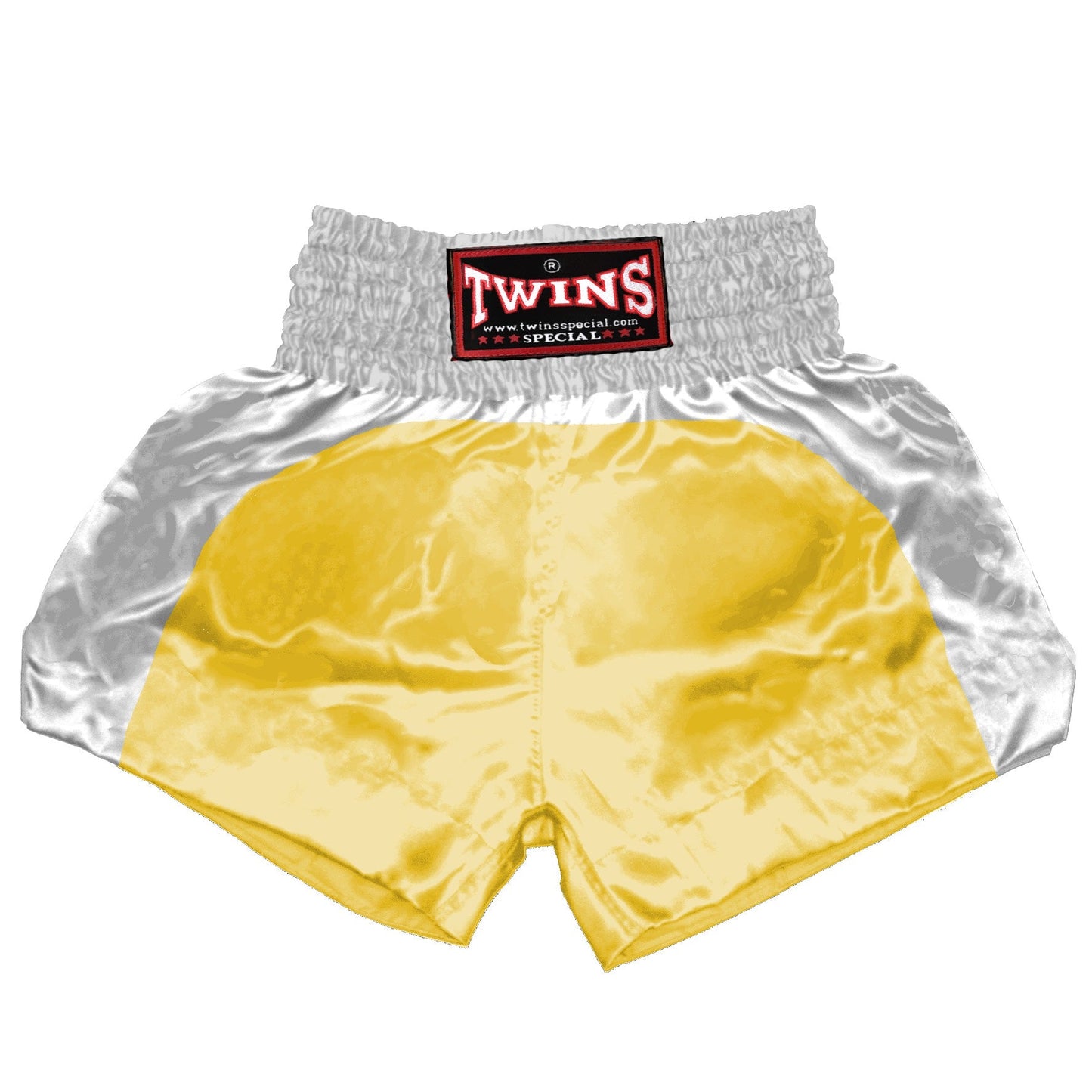 TWINS Muay Thai Shorts - Dual - Bright Colors - Arch - White - Legs - Orange, Yellow, Olive, Light Blue, Pink