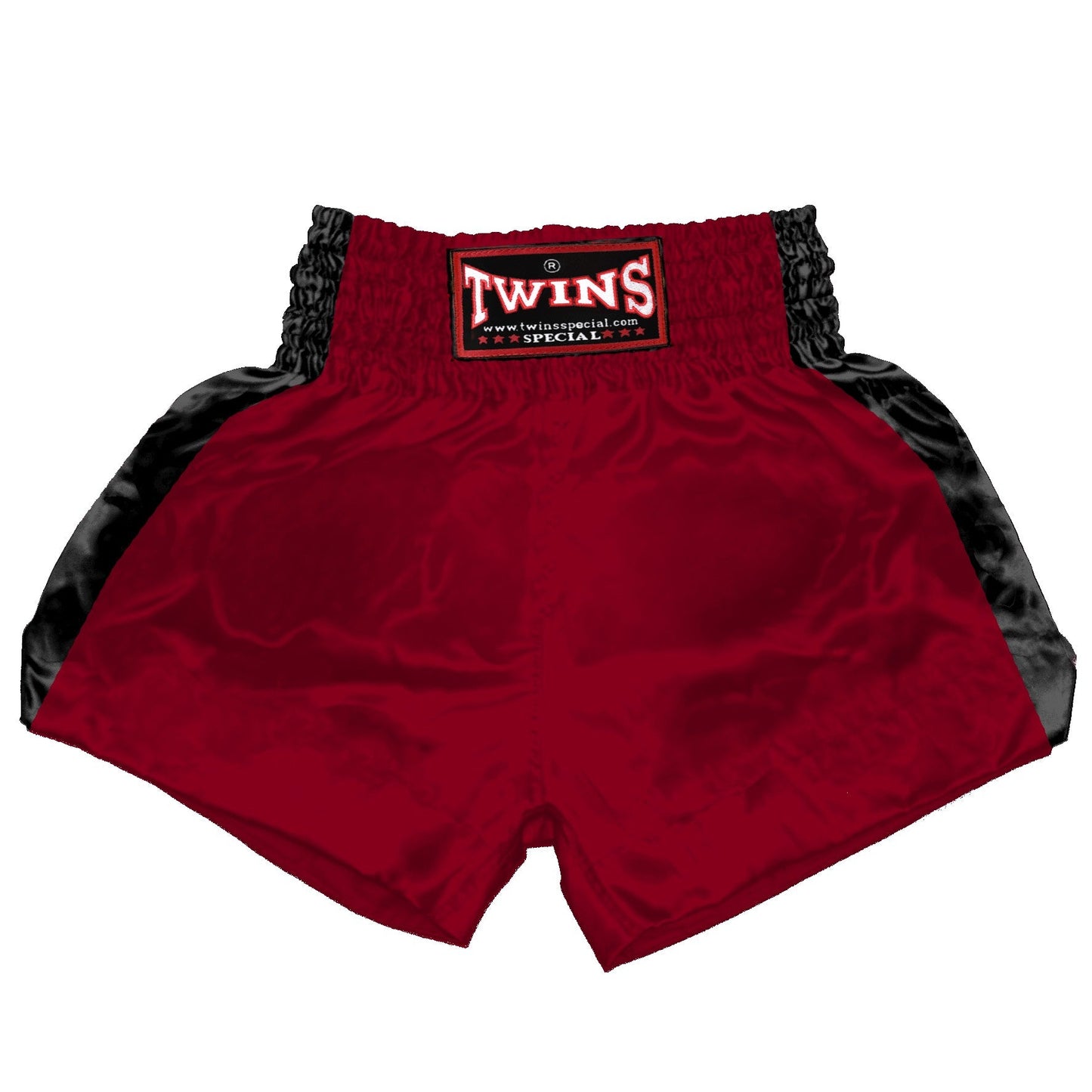 TWINS Muay Thai Shorts - Dual - Dark Colors - Sidebands - Black - Legs - Maroon, Dark Brown, Green, Navy Blue, Purple