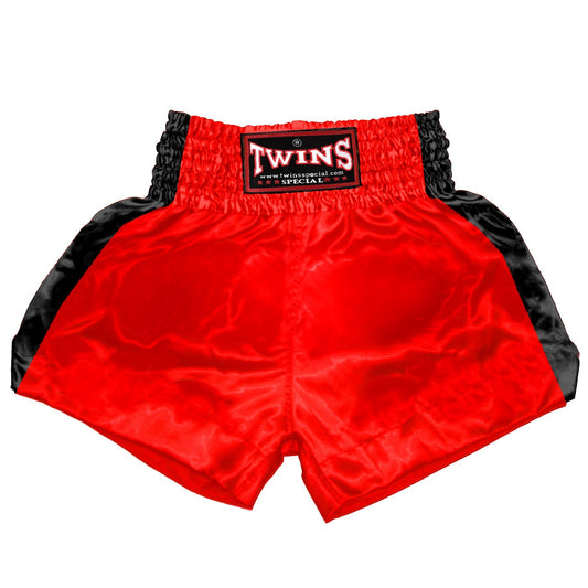 TWINS Muay Thai Shorts - Dual - Bold Colors - Sidebands - Black - Legs - Red, Brown, Green, Blue, Lavender