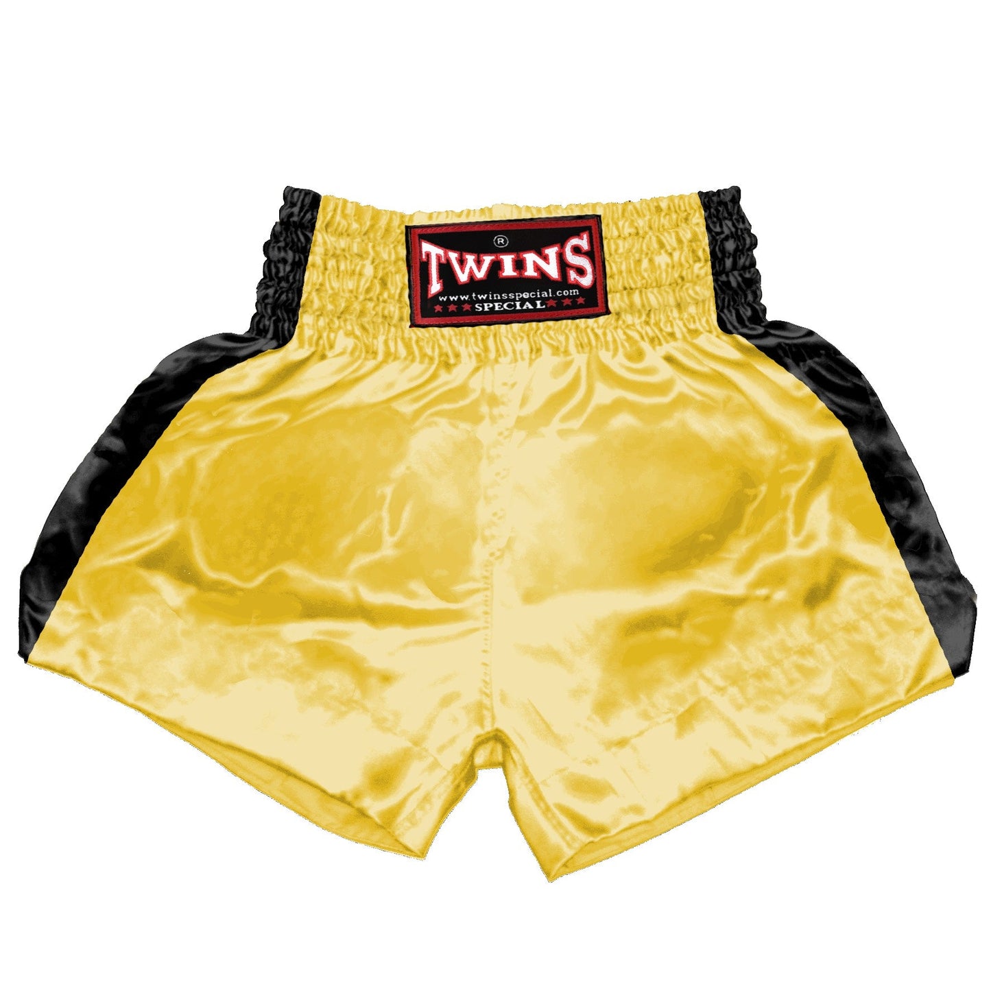 TWINS Muay Thai Shorts - Dual - Bright Colors - Sidebands - Black - Legs - Orange, Yellow, Olive, Light Blue, Pink