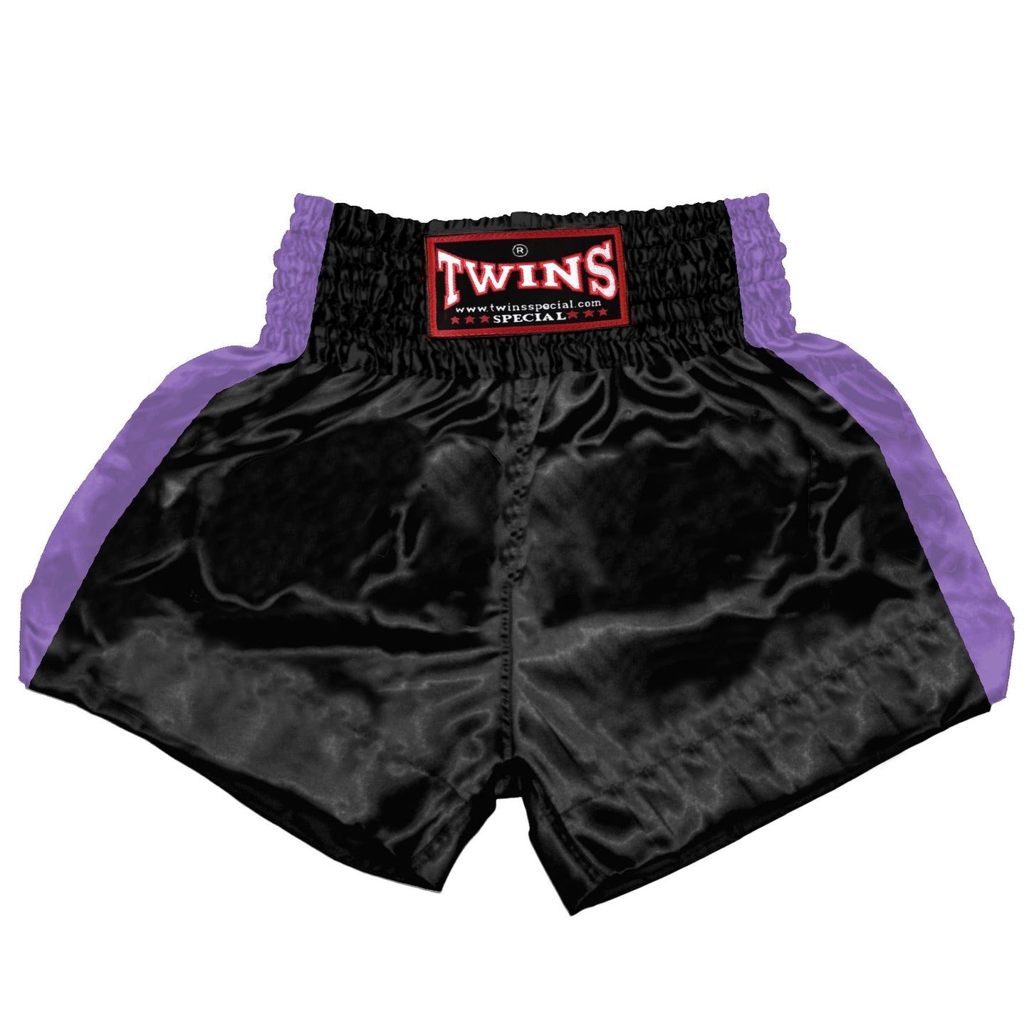 TWINS Muay Thai Shorts - Dual - Bold Colors - Sidebands - Red, Brown, Green, Blue, Lavender - Legs - Black