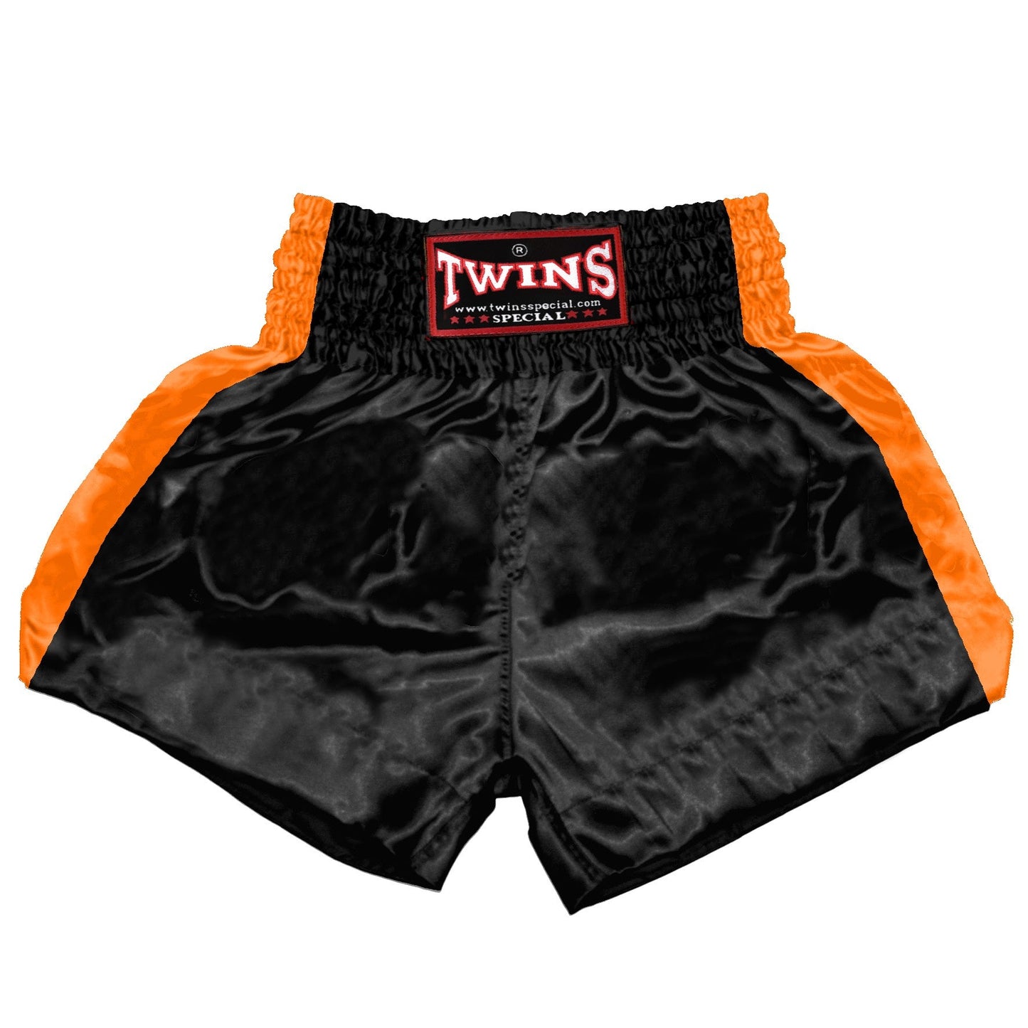 TWINS Muay Thai Shorts - Dual - Bright Colors - Sidebands - Orange, Yellow, Olive, Light Blue, Pink - Legs - Black