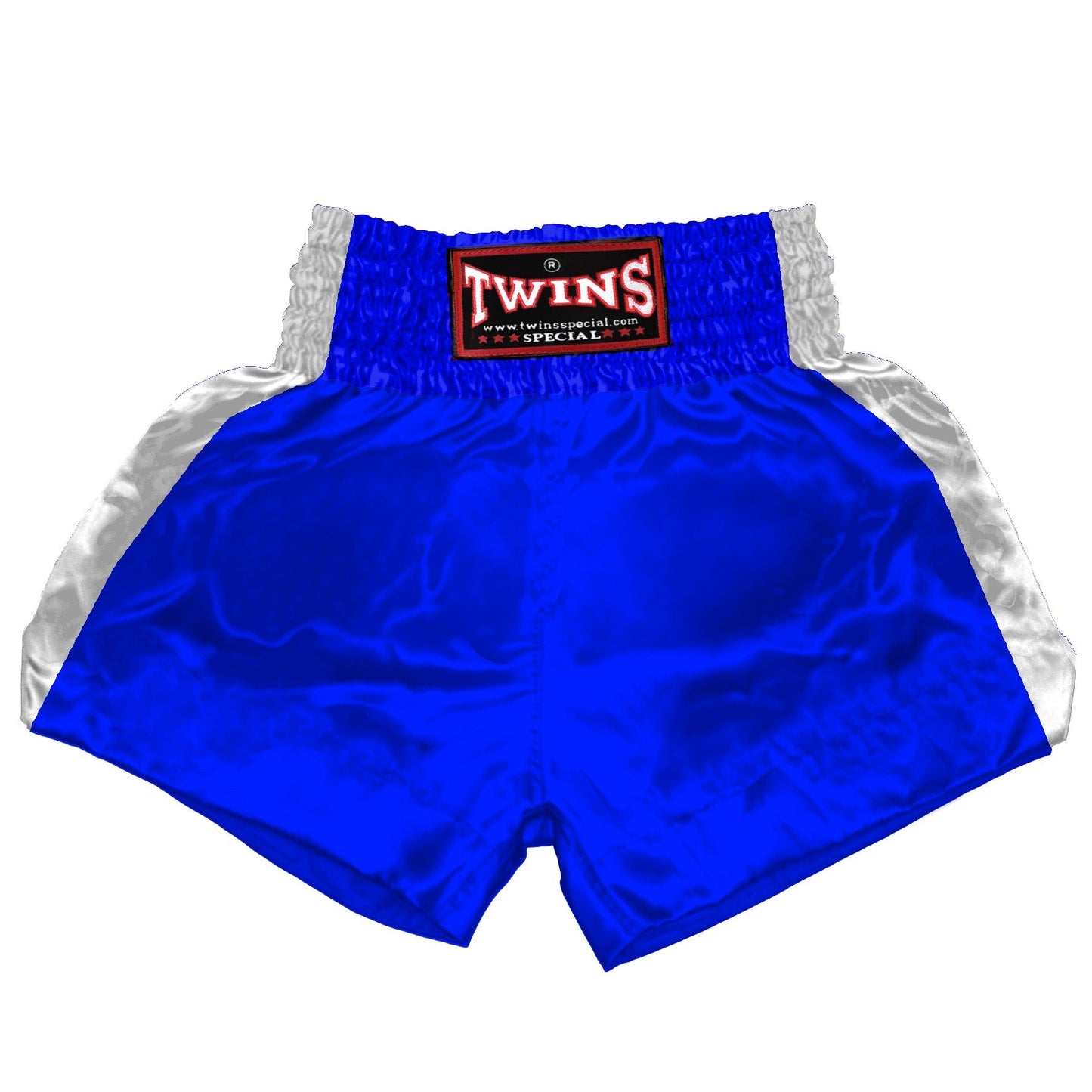 TWINS Muay Thai Shorts - Dual - Bold Colors - Sidebands - White - Legs - Red, Brown, Green, Blue, Lavender