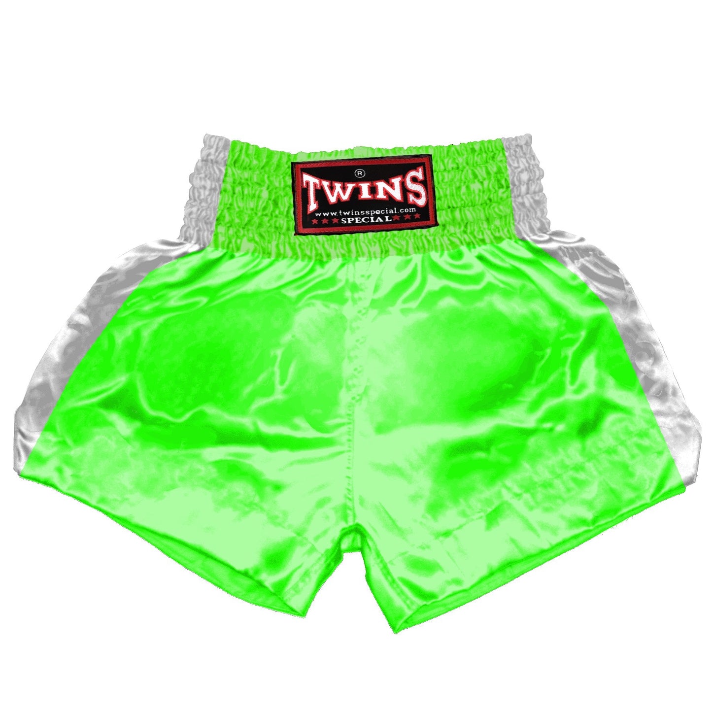 TWINS Muay Thai Shorts - Dual - Bold Colors - Sidebands - White - Legs - Red, Brown, Green, Blue, Lavender