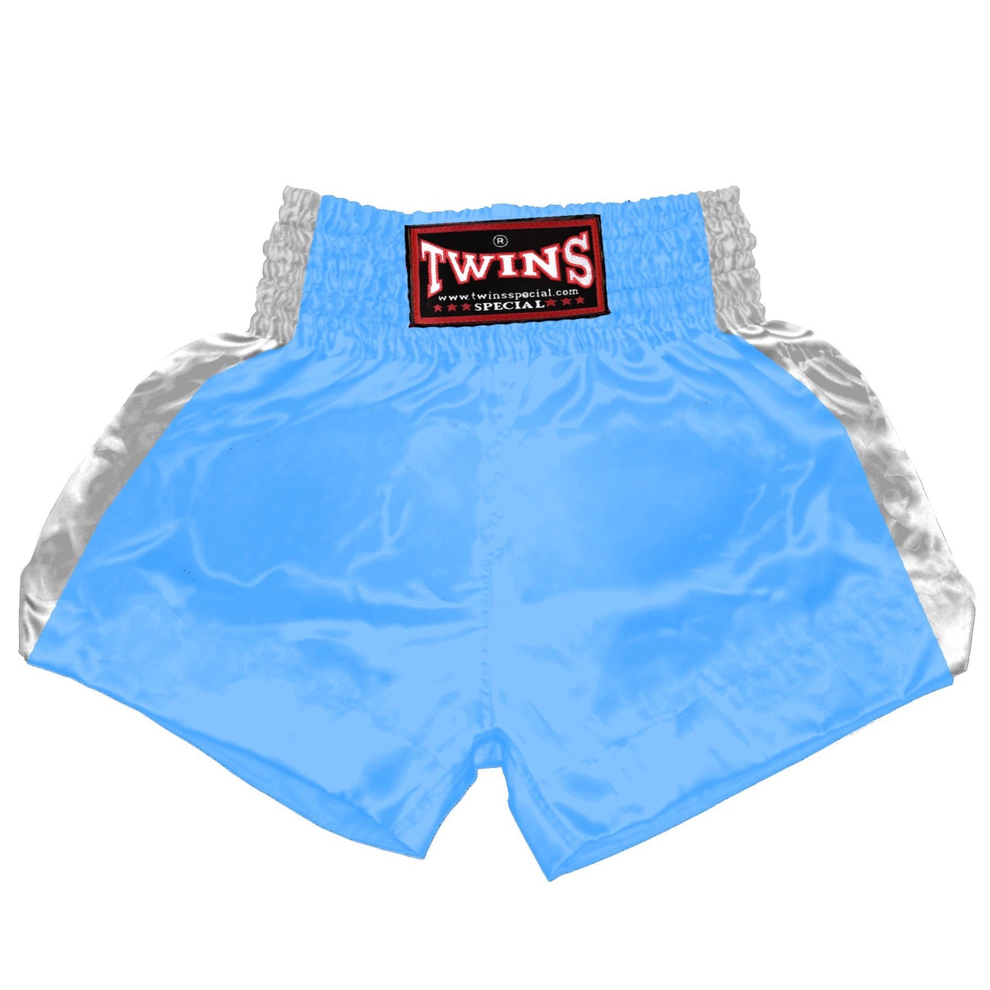 TWINS Muay Thai Shorts - Dual - Bright Colors - Sidebands - White - Legs - Orange, Yellow, Olive, Light Blue, Pink