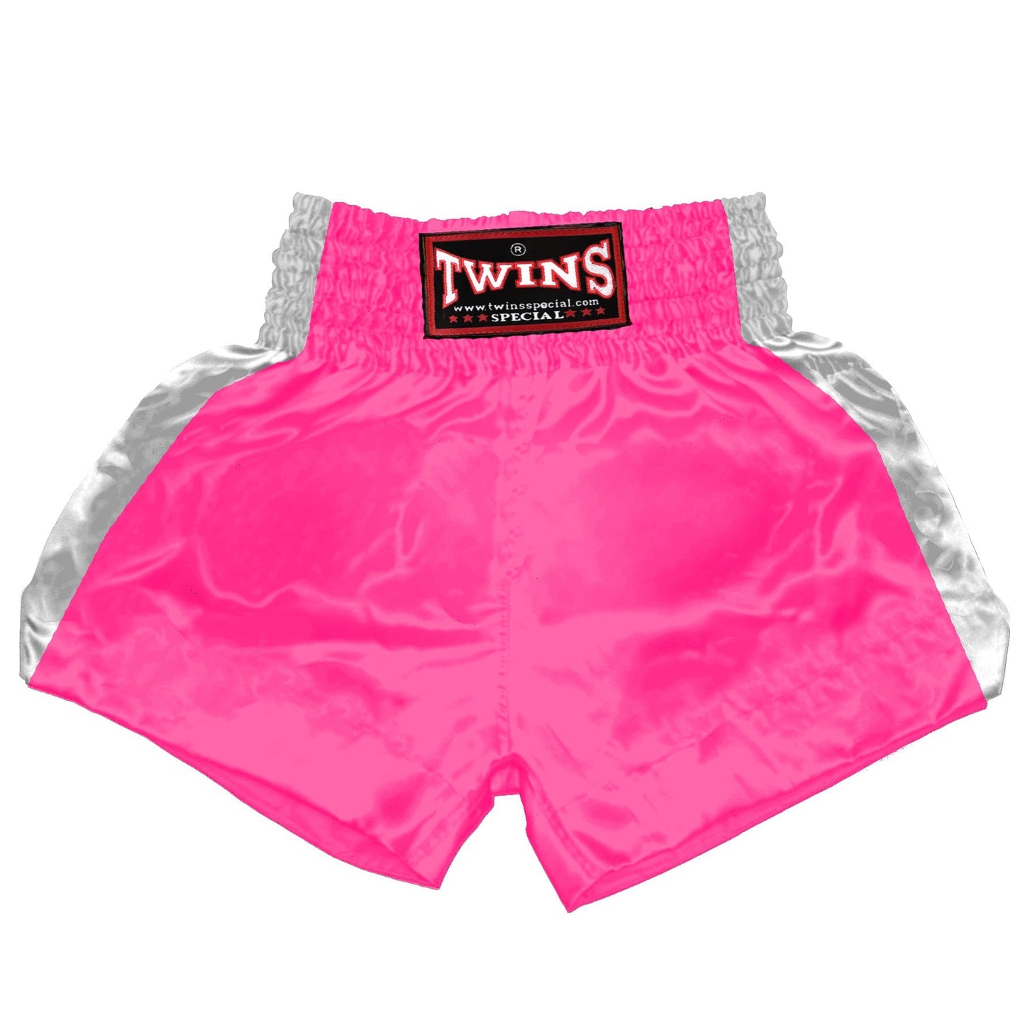 TWINS Muay Thai Shorts - Dual - Bright Colors - Sidebands - White - Legs - Orange, Yellow, Olive, Light Blue, Pink