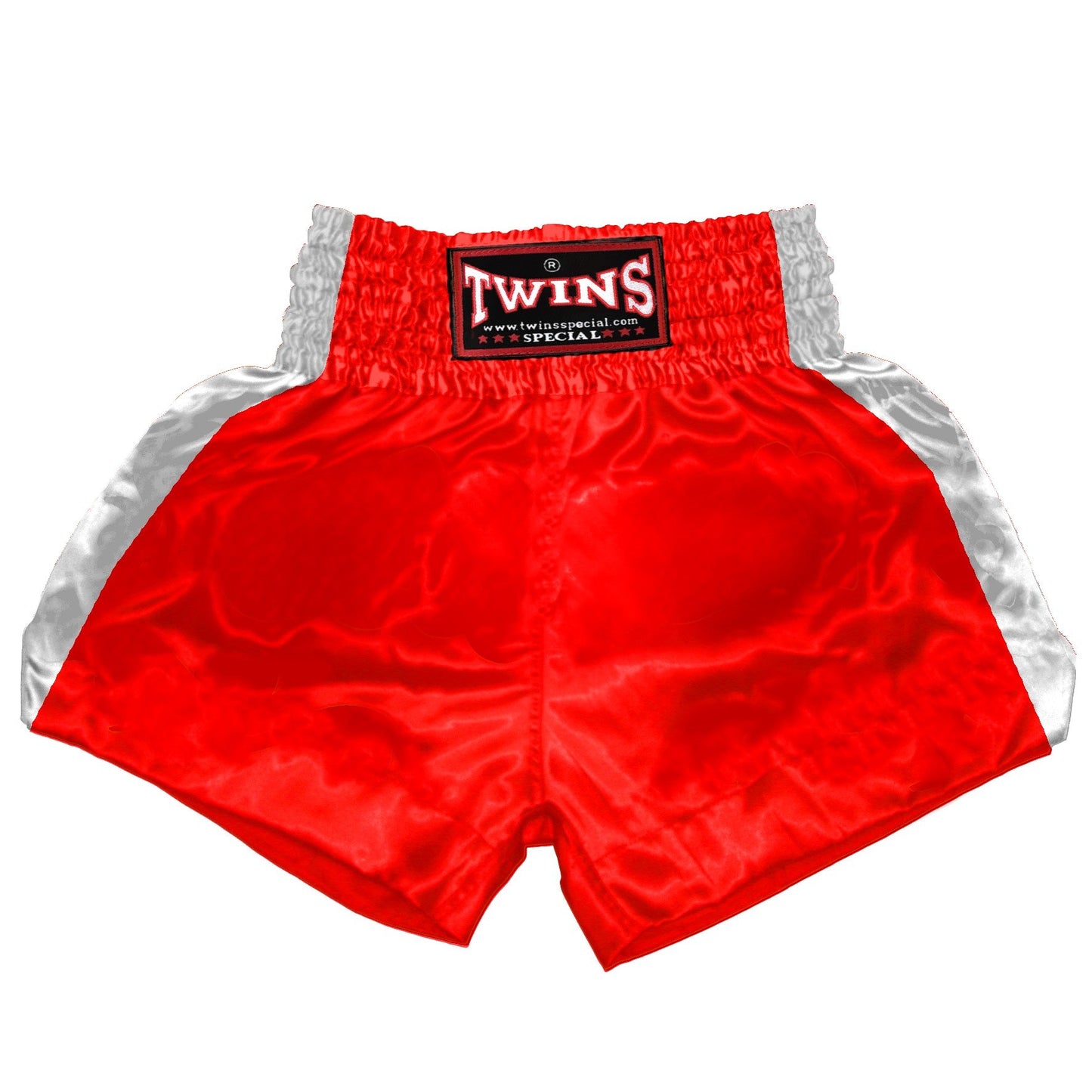 TWINS Muay Thai Shorts - Dual - Bold Colors - Sidebands - White - Legs - Red, Brown, Green, Blue, Lavender