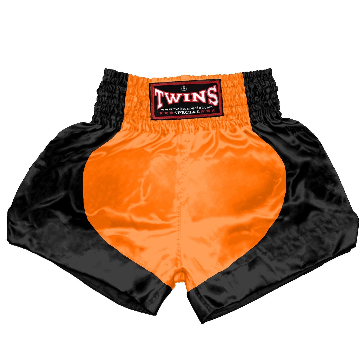 TWINS Muay Thai Shorts - Dual - Bright Colors - Parabola - Black - Legs - Orange, Yellow, Olive, Light Blue, Pink