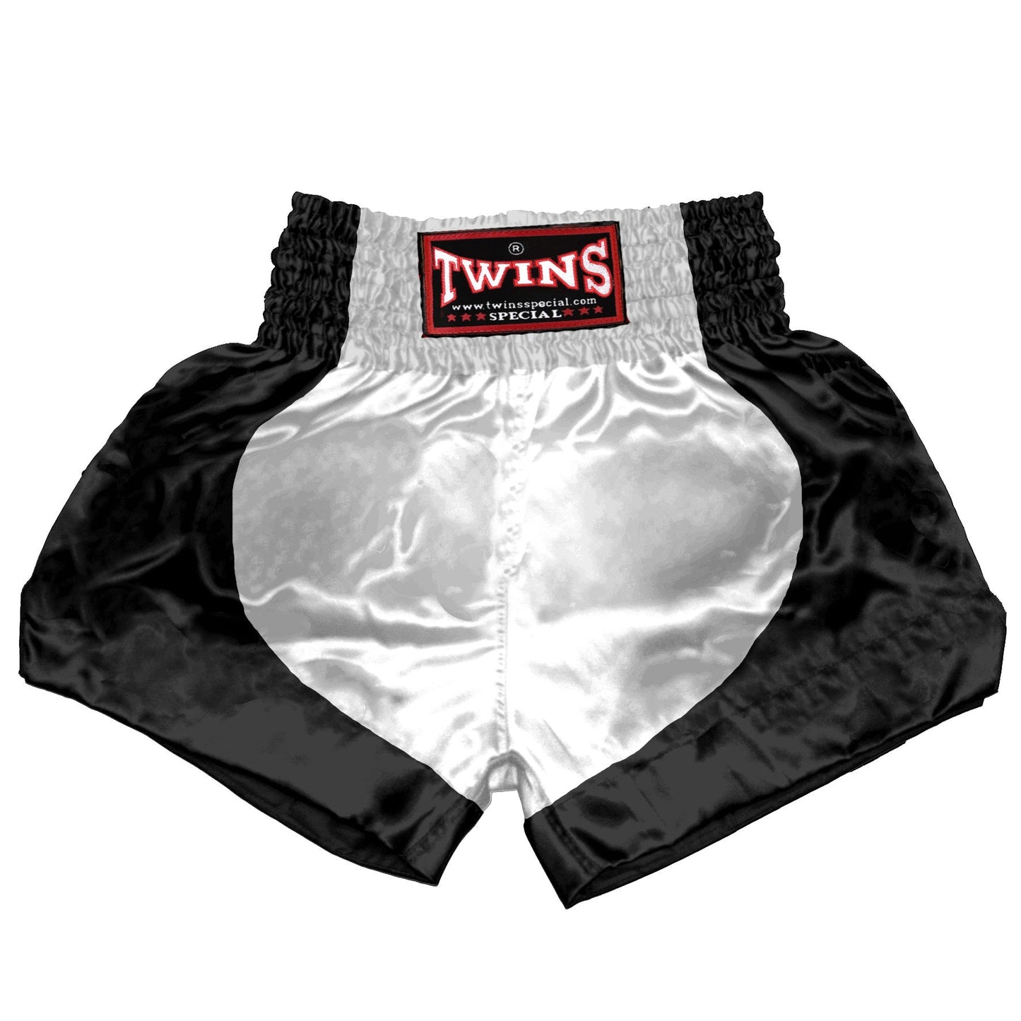 TWINS Muay Thai Shorts - Dual - Classic Tones - Parabola - Black - Legs - Grey, White, Gold, Silver