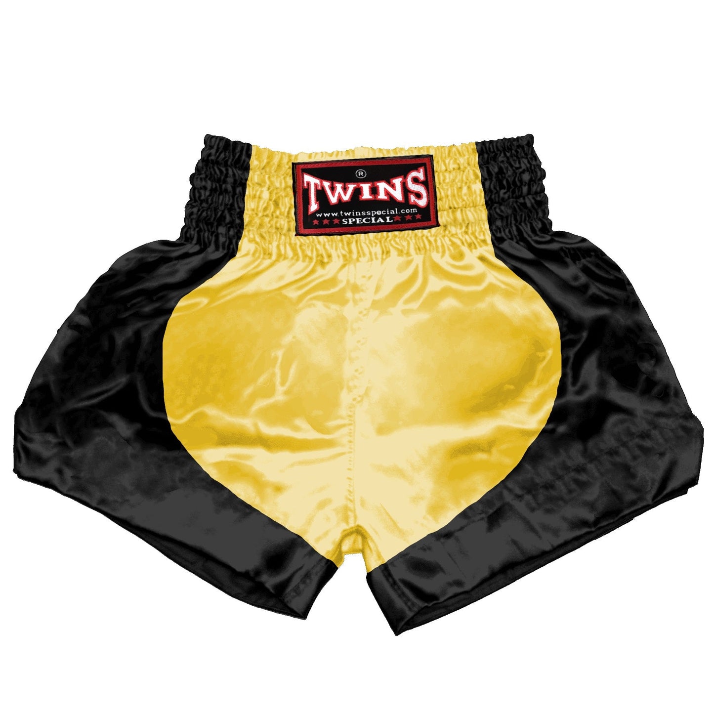 TWINS Muay Thai Shorts - Dual - Bright Colors - Parabola - Black - Legs - Orange, Yellow, Olive, Light Blue, Pink