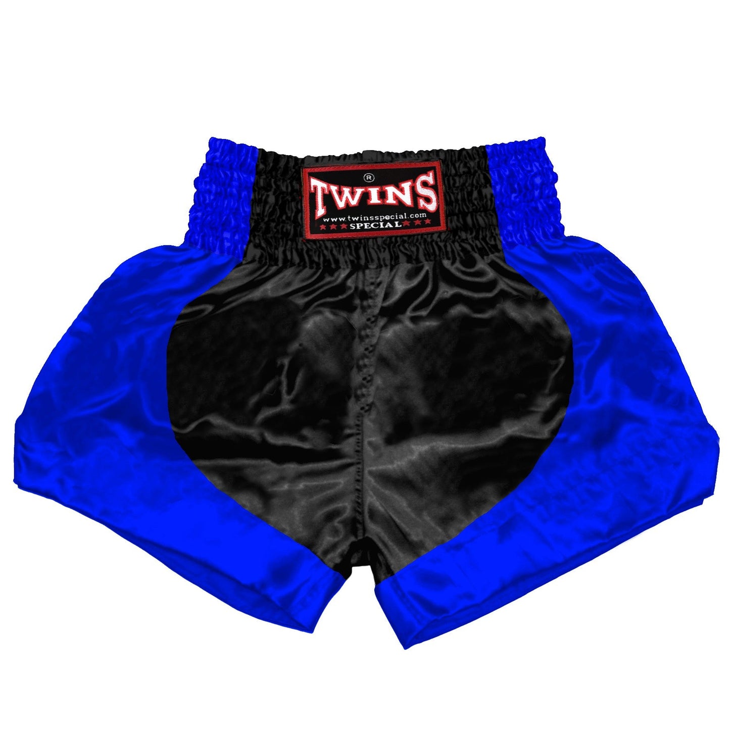 TWINS Muay Thai Shorts - Dual - Bold Colors - Parabola - Red, Brown, Green, Blue, Lavender - Black - Legs