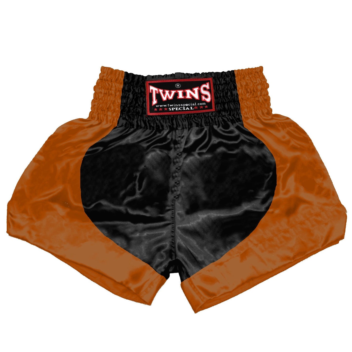 TWINS Muay Thai Shorts - Dual - Bold Colors - Parabola - Red, Brown, Green, Blue, Lavender - Black - Legs