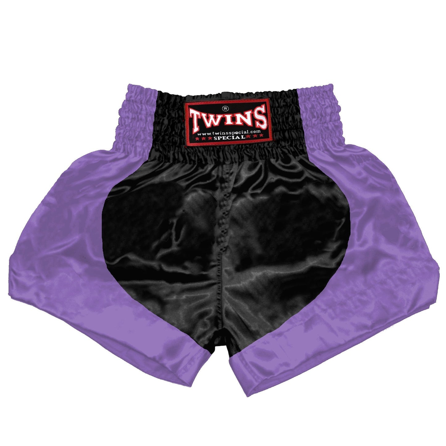 TWINS Muay Thai Shorts - Dual - Bold Colors - Parabola - Red, Brown, Green, Blue, Lavender - Black - Legs