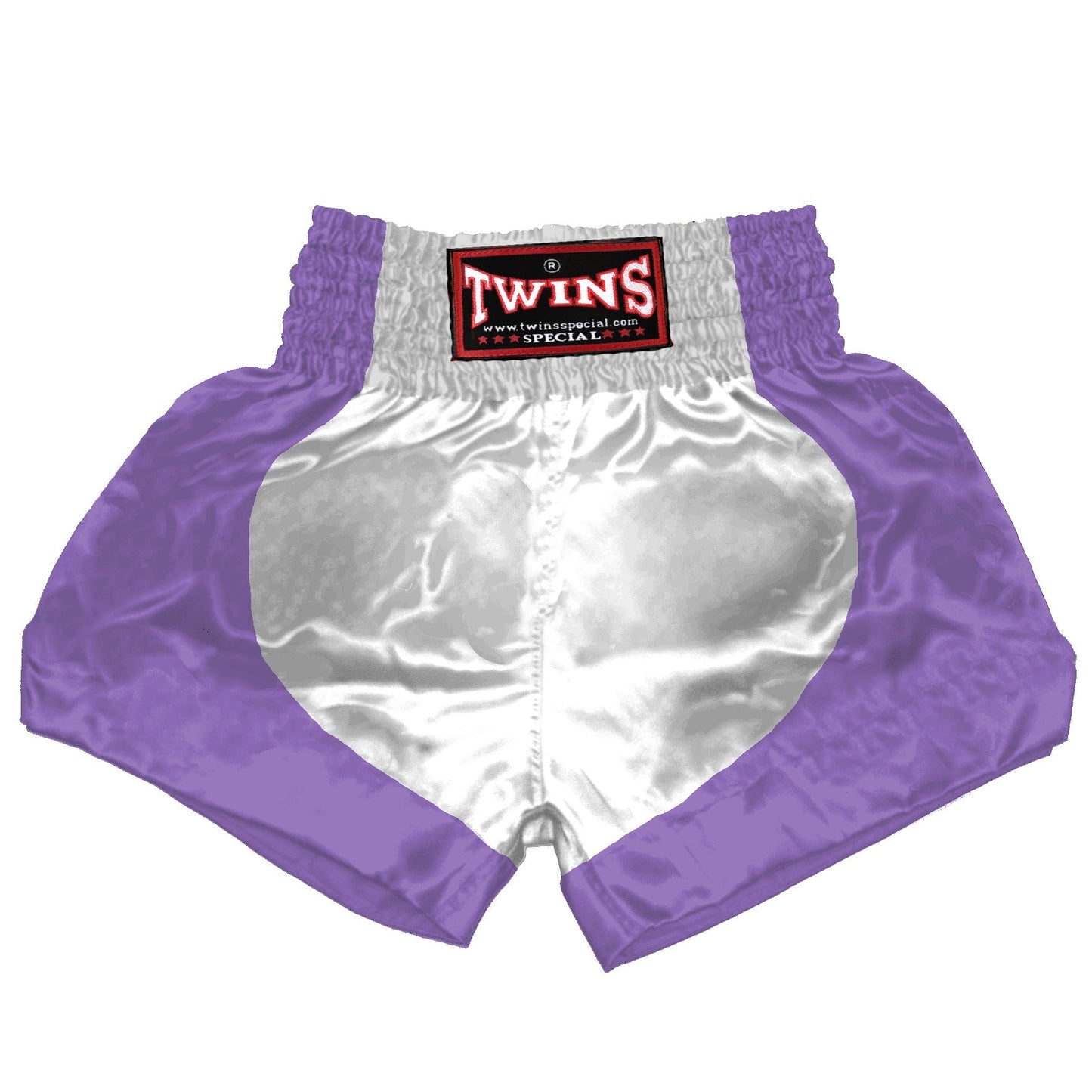 TWINS Muay Thai Shorts - Dual - Bold Colors - Parabola - Red, Brown, Green, Blue, Lavender - Legs - White