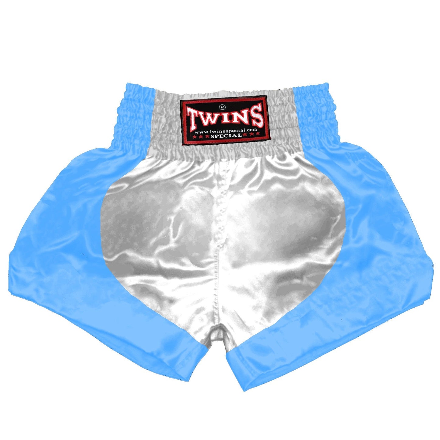 TWINS Muay Thai Shorts - Dual - Bright Colors - Parabola - Orange, Yellow, Olive, Light Blue, Pink - Legs - White