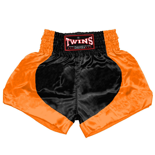 TWINS Muay Thai Shorts - Dual - Bright Colors - Parabola - Orange, Yellow, Olive, Light Blue, Pink - Legs - Black